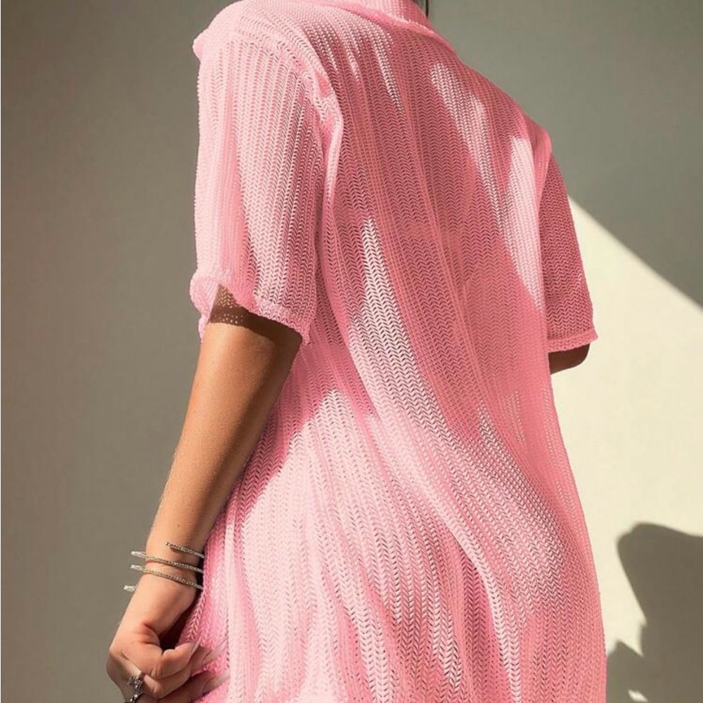 SHEIN Pink Knit Beach Coverup Set - Picture 9 of 11